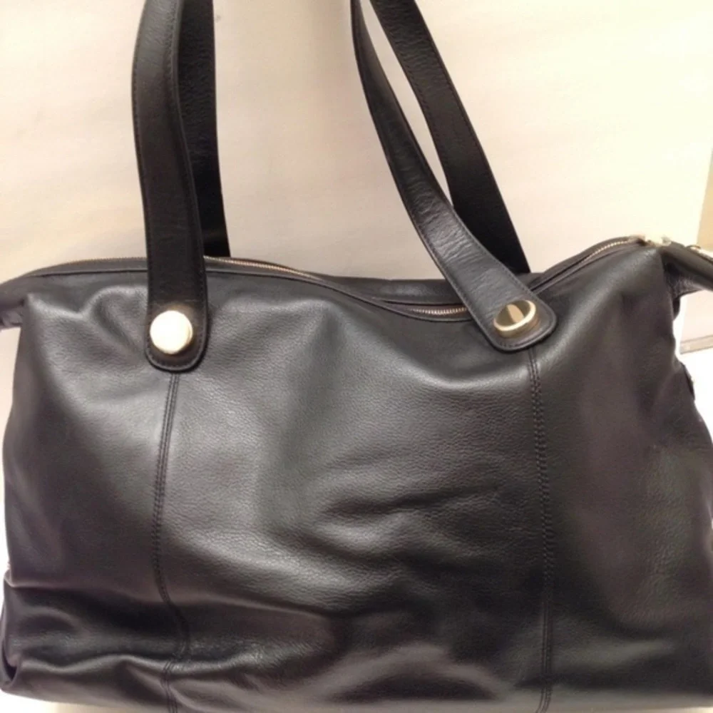 KNOME LONDON black leather business laptop bag